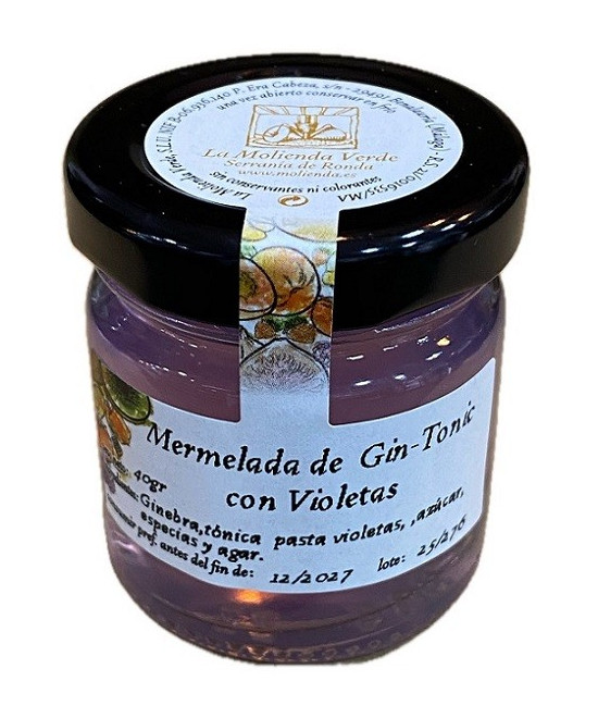 MERMELADA DE GIN-TONIC CON VIOLETAS LA MOLIENDA VERDE 40 G