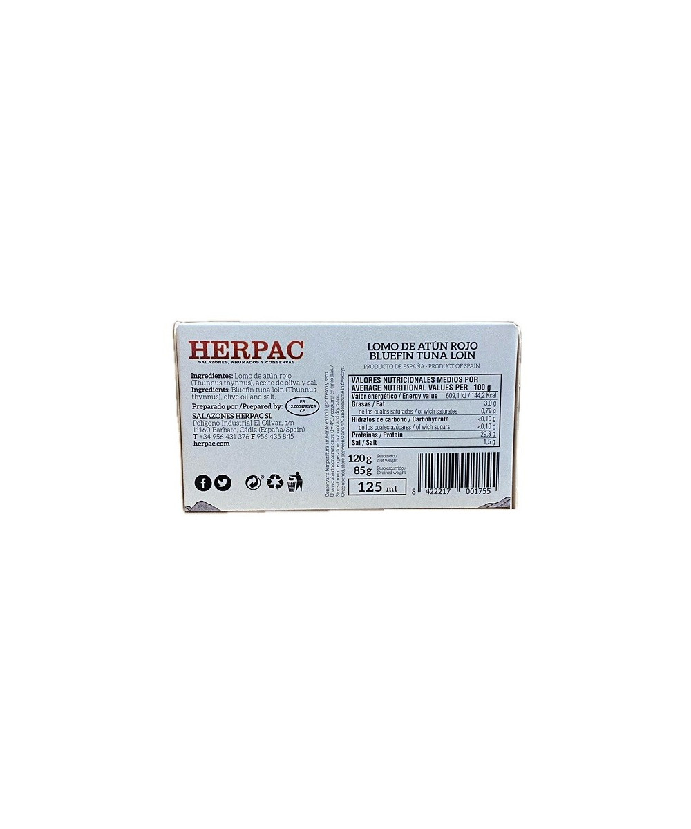 LOMO DE ATÚN ROJO EN ACEITE DE OLIVA HERPAC 120 G – BARBATE GOURMET