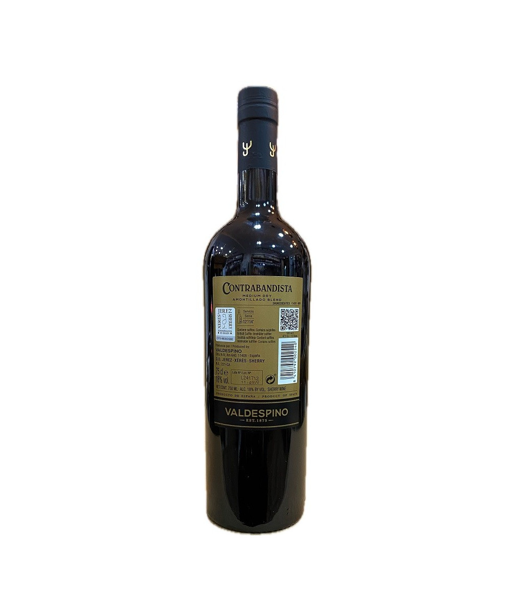 AMONTILLADO MEDIUM DRY CONTRABANDISTA 75 CL – BODEGA VALDESPINO