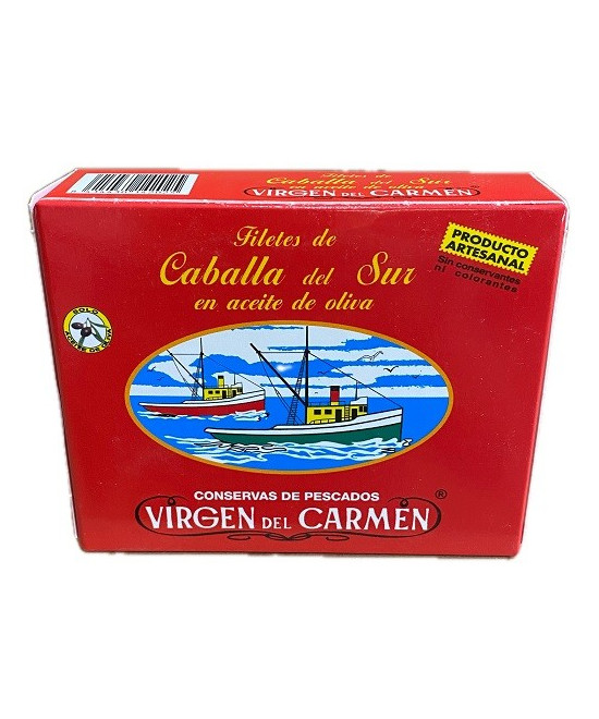 FILETES DE CABALLA EN ACEITE DE OLIVA VIRGEN DEL CARMEN 237 G – CONSERVA DE TARIFA