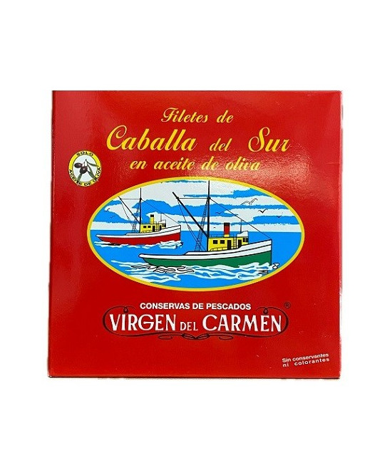 FILETES DE CABALLA EN ACEITE DE OLIVA VIRGEN DEL CARMEN 525 G – CONSER