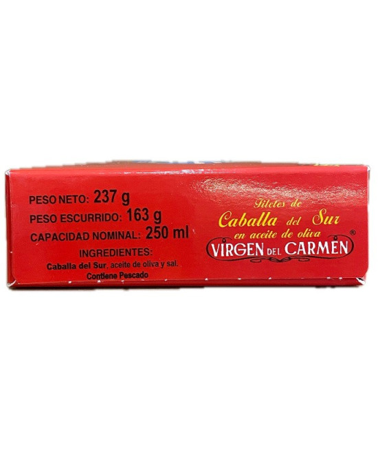 FILETES DE CABALLA EN ACEITE DE OLIVA VIRGEN DEL CARMEN 237 G – CONSERVA DE TARIFA
