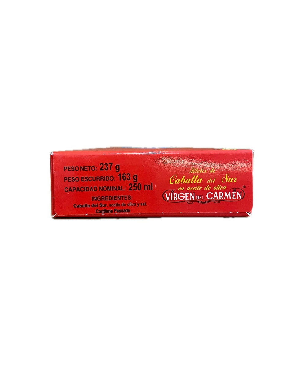 FILETES DE CABALLA EN ACEITE DE OLIVA VIRGEN DEL CARMEN 237 G – CONSERVA DE TARIFA