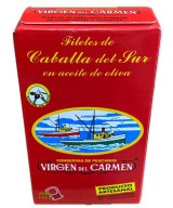FILETES DE CABALLA EN ACEITE DE OLIVA VIRGEN DEL CARMEN 120 G – CONSERVA DE TARIFA