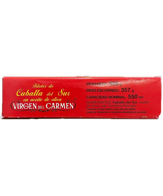 FILETES DE CABALLA EN ACEITE DE OLIVA VIRGEN DEL CARMEN 525 G – CONSERVA DE TARIFA