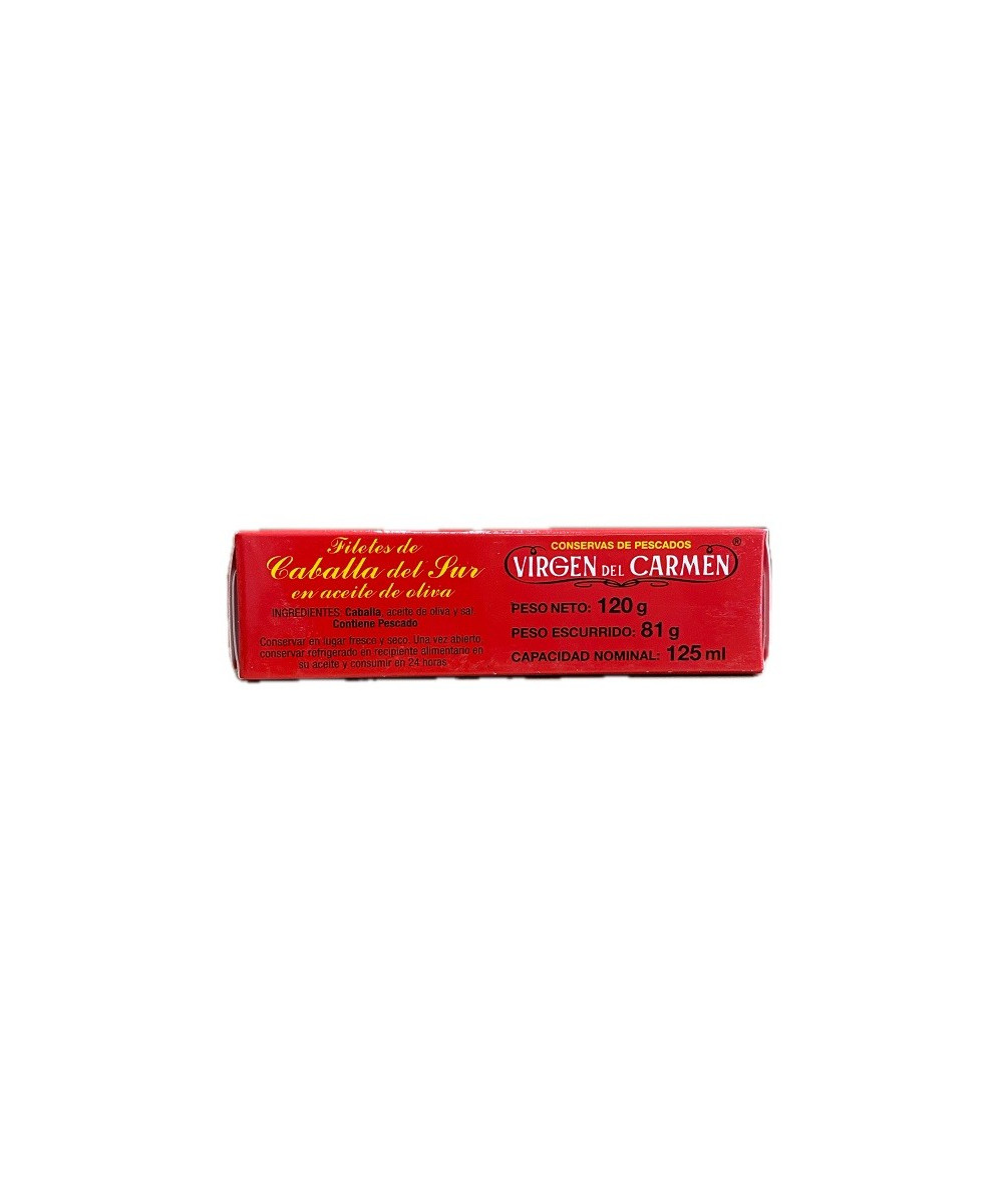 FILETES DE CABALLA EN ACEITE DE OLIVA VIRGEN DEL CARMEN 120 G – CONSERVA DE TARIFA