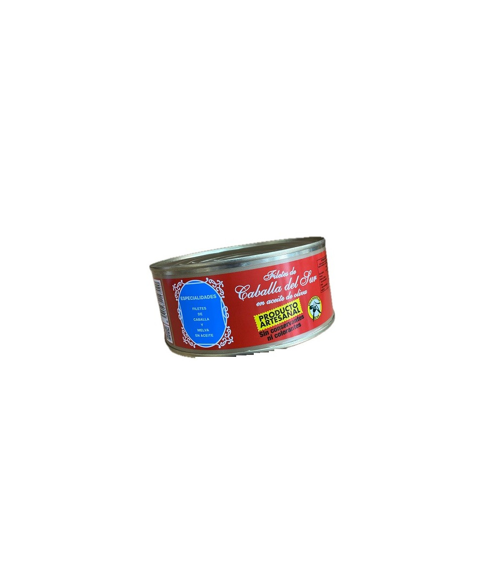 FILETES DE CABALLA EN ACEITE DE OLIVA VIRGEN DEL CARMEN 975 G – CONSERVA DE TARIFA