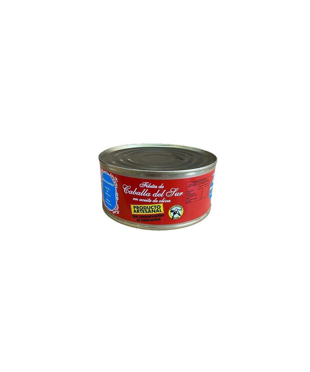 FILETES DE CABALLA EN ACEITE DE OLIVA VIRGEN DEL CARMEN 975 G – CONSERVA DE TARIFA