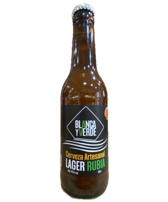CERVEZA ARTESANAL BLANCA Y VERDE LAGER RUBIA 33 CL – CHICLANA DE LA FRONTERA