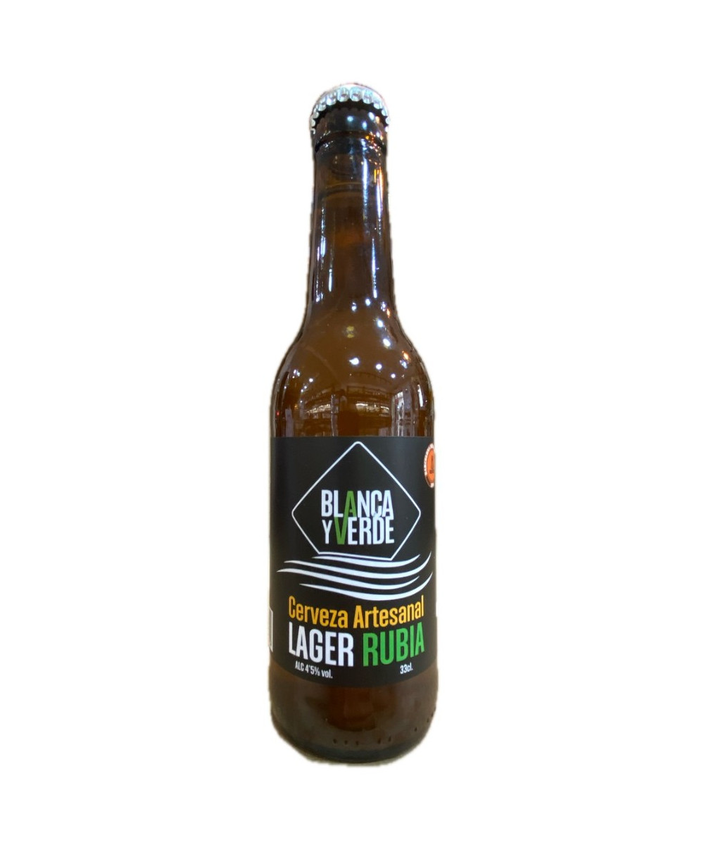 CERVEZA ARTESANAL BLANCA Y VERDE LAGER RUBIA 33 CL – CHICLANA DE LA FRONTERA