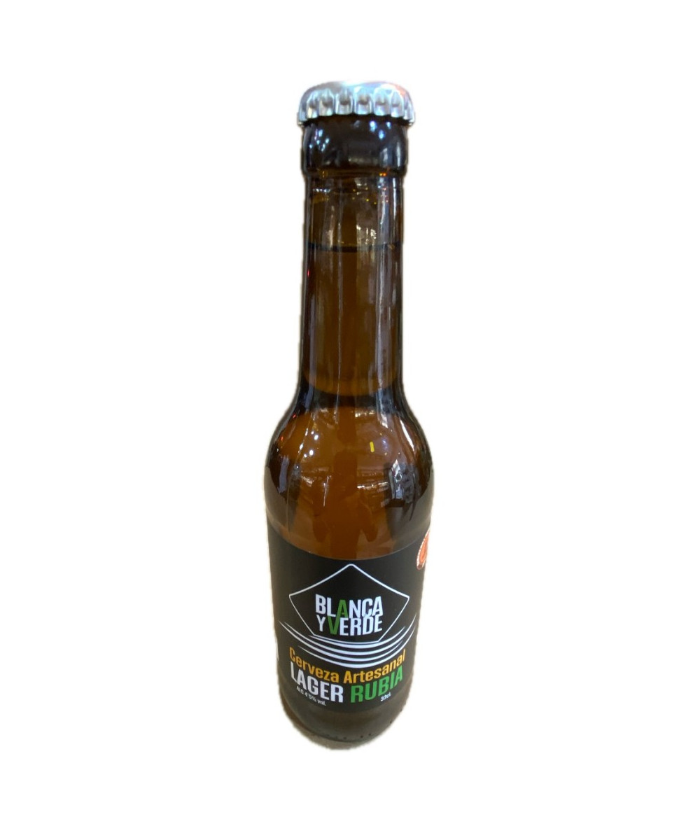 CERVEZA ARTESANAL BLANCA Y VERDE LAGER RUBIA 33 CL – CHICLANA DE LA FRONTERA