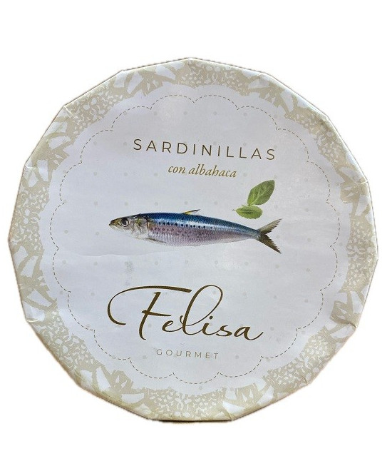 SARDINILLAS CON ALBAHACA FELISA GOURMET 115 G EN ACEITE DE OLIVA