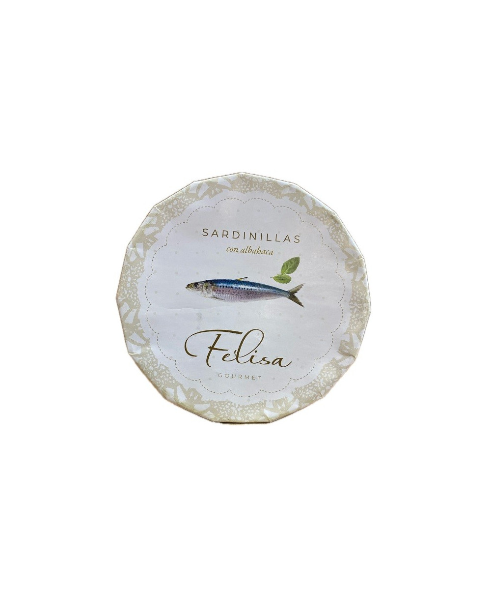 SARDINILLAS CON ALBAHACA FELISA GOURMET 115 G EN ACEITE DE OLIVA