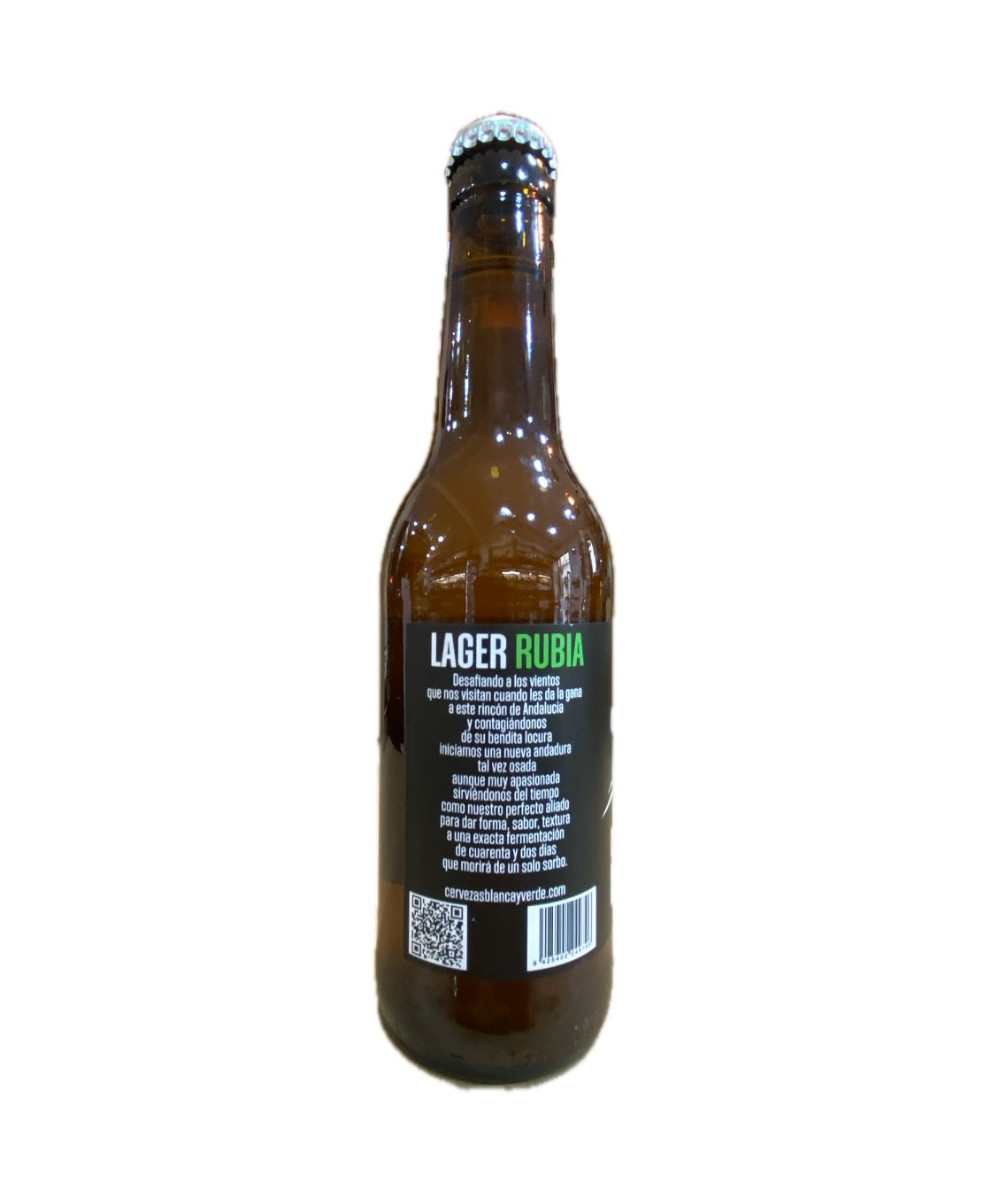 CERVEZA ARTESANAL BLANCA Y VERDE LAGER RUBIA 33 CL – CHICLANA DE LA FRONTERA