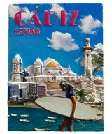 IMÁN DE NEVERA DE CÁDIZ – SURFISTA, CATEDRAL Y MONUMENTO A LA CONSTITUCIÓN