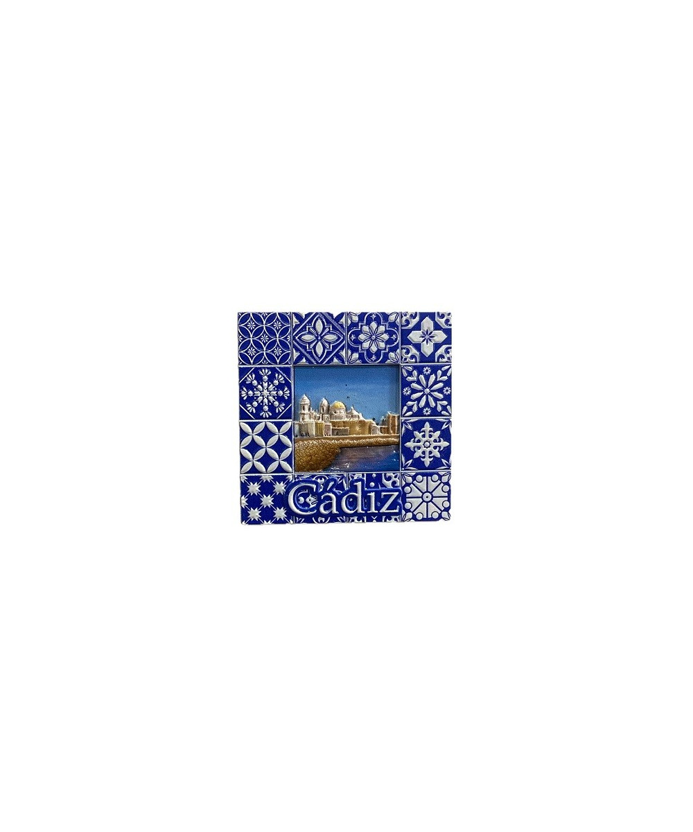 IMÁN DE NEVERA CATEDRAL DE CÁDIZ – AZULEJO DECORATIVO CON FOTO DEL MAR
