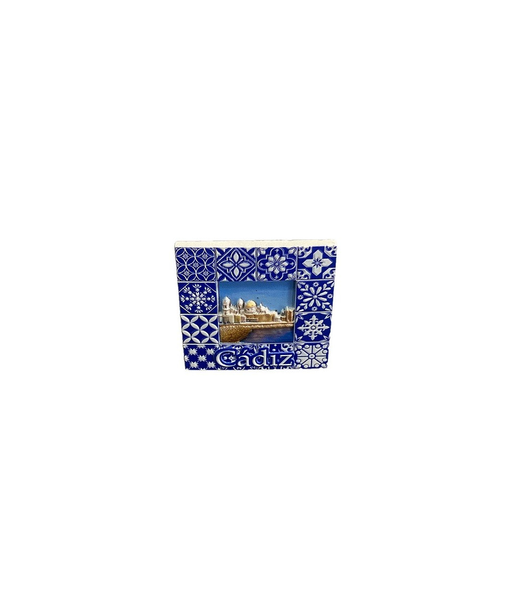 IMÁN DE NEVERA CATEDRAL DE CÁDIZ – AZULEJO DECORATIVO CON FOTO DEL MAR
