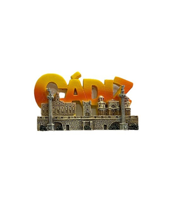 IMÁN DE NEVERA DE CÁDIZ – PUERTAS DE TIERRA, CATEDRAL Y AYUNTAMIENTO