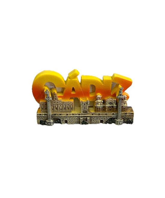 IMÁN DE NEVERA DE CÁDIZ – PUERTAS DE TIERRA, CATEDRAL Y AYUNTAMIENTO