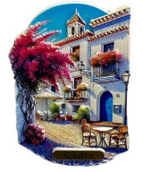 IMÁN DE NEVERA DE CÁDIZ – PATIO GADITANO Y ANDALUZ CON FLORES